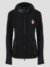 Moncler Zipped Fleece Jacket In Black