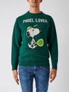Mc2 Saint Barth Crewneck Sweater Snoopy Padel Lover Sweater In Verde Scuro