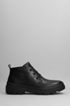 Camper Brutus Trek Lace Up Shoes In Black Leather In Black