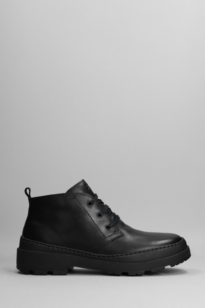Camper Brutus Trek Lace Up Shoes In Black Leather