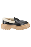 Hogan H629 Chunky-soled Loafers In Nero Crema