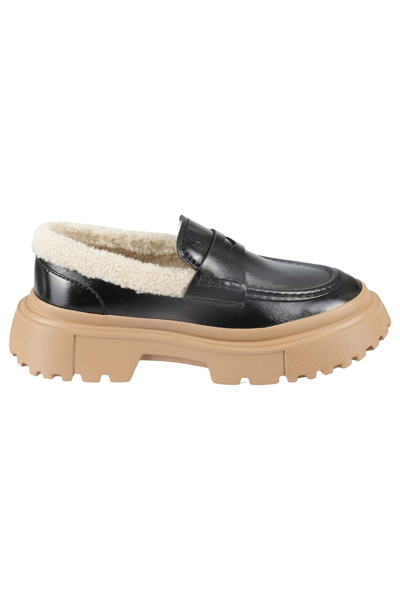 Hogan H629 Chunky-soled Loafers In Black