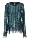 Etro Marlene Embellished Fringe Top In Light Blue
