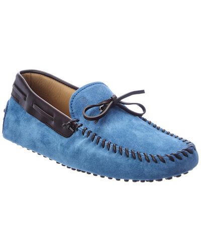 Tod's Tods Gommini Suede Loafer In Blue