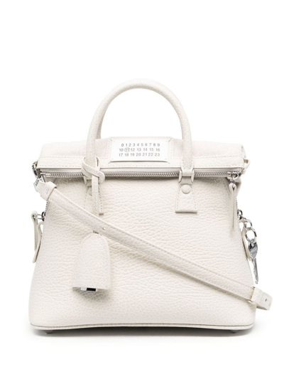 Maison Margiela Small 5ac Structural Zipped Tote Bag In White