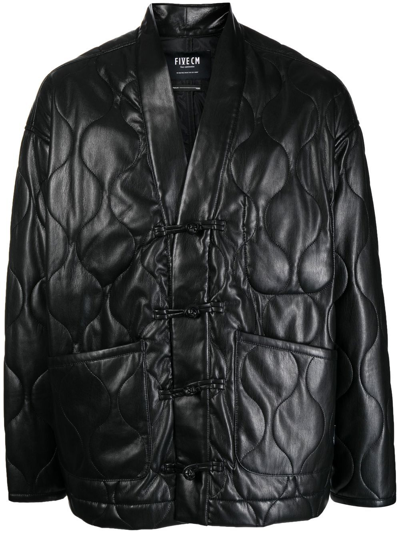 Five Cm Faux-leather Jacket In Schwarz