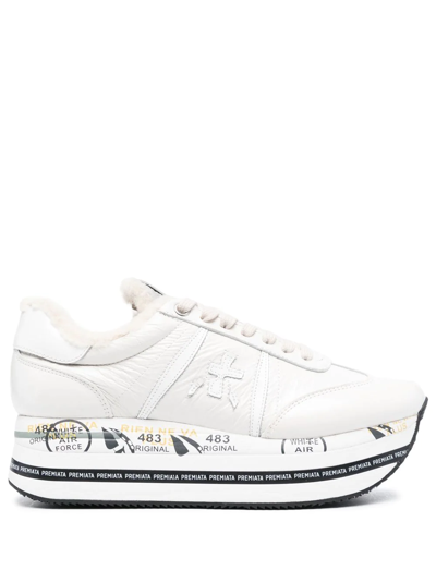 Premiata Beth Platform Sneakers In White