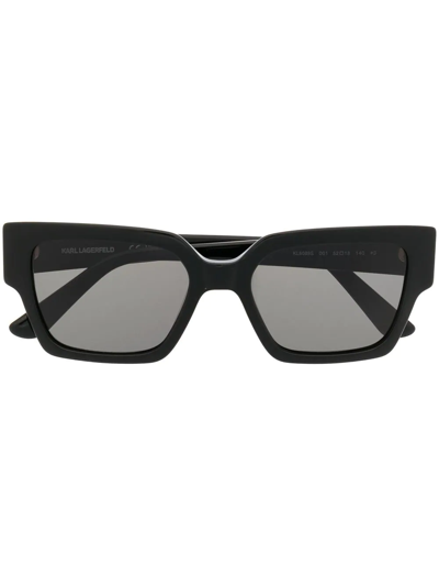 Karl Lagerfeld Logo-print Square-frame Sunglasses In Schwarz