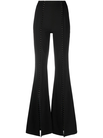 Murmur Hook And Eye Flared Trousers In Schwarz