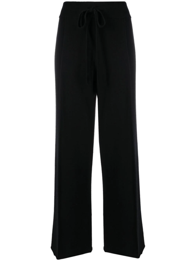 Allude Wide-leg Knitted Trousers In Black