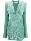 ALEXANDRE VAUTHIER V-NECK RUCHED MINI DRESS