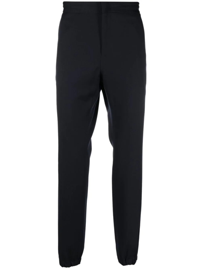 Ermenegildo Zegna Elasticated-waist Slim-cut Trousers In Black