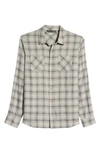 Travismathew Day And Night Slim Fit Plaid Button-up Shirt In Heather Sleet
