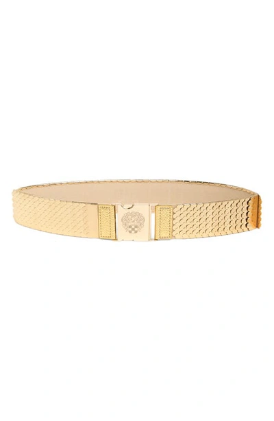Vince Camuto Stretch Scaled Metal Belt In Gold