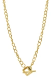 ADORNIA WATER RESISTANT OPEN CURB CHAIN SQUARE TOGGLE NECKLACE