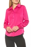 Alexia Admor Cassidy Collared Classic Fit Button-up Shirt In Hot Pink