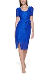 Kensie Corded Lace Mini Dress In Cobalt
