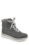 Cliffs By White Mountain Hallett Faux Fur Lined Lace-up Boot In Grey/ Fabric/ Fur