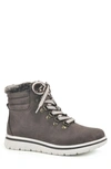 Cliffs By White Mountain Faux Fur Lined Lace-up Boot In Stone/ Fabric/ Fur