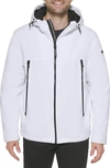 Calvin Klein Faux Shearling Lined Windbreaker Jacket In White
