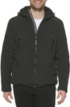 Calvin Klein Faux Shearling Lined Windbreaker Jacket In Black