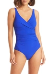 Sea Level Cross Front Multifit One-piece Swimsuit In Cobalt