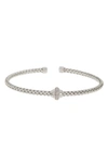Meshmerise 18k Gold Plated Two-tone Diamond Bangle Bracelet In White Gold