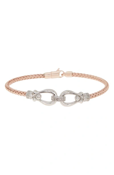 Meshmerise 18k Gold Plated Two-tone Diamond Bracelet In Rose Gold