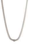 Meshmerise 18k Rose Gold Plated Diamond Necklace In White Gold