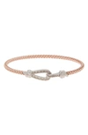 Meshmerise Diamond Hook And Loop Bangle Bracelet In Rose Gold