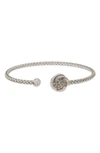 Meshmerise 18k Gold Plated Diamond Bangle Bracelet In White Gold
