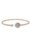 Meshmerise 18k Gold Plated Diamond Bangle Bracelet In Rose Gold