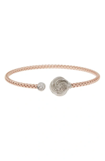 Meshmerise 18k Gold Plated Diamond Bangle Bracelet In Rose Gold