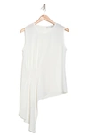 Patrizia Luca Ruched Side Tail Top In White