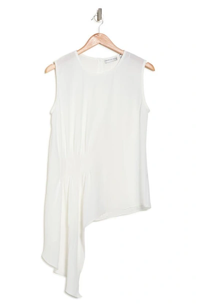 Patrizia Luca Ruched Side Tail Top In White