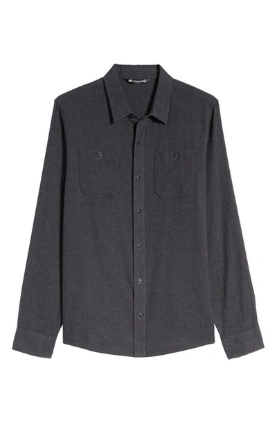 Travismathew Travis Mathew Hefe Regular Fit Flannel Sport Shirt In Dark Grey