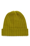 The Elder Statesman Ranger Ribbed Cashmere Beanie In Snap Pea