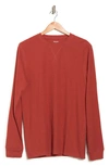 Abound Crew Neck Long Sleeve Thermal Top In Rust Bossa Nova