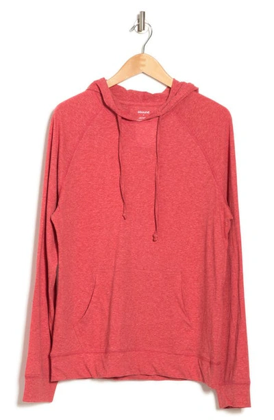 Abound Heathered Long Sleeve Hoodie In Red Jester Snow Heather