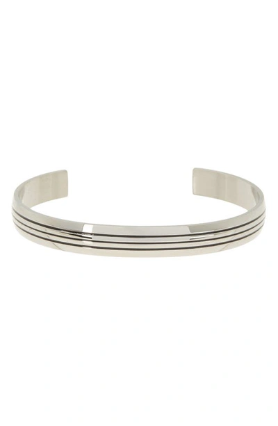 Ike Behar Stripe Cuff Bracelet In Silver