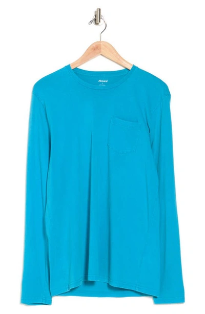 Abound Cotton Crewneck Long Sleeve T-shirt In Blue Danube