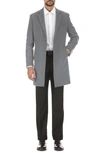 English Laundry Wool Blend 3-button Three-quarter Length Top Coat In Lt Gray