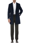 English Laundry Wool Blend 3-button Three-quarter Length Top Coat In Navy