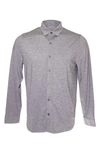 Zachary Prell Bill Stretch Knit Button-up Shirt In Charcoal