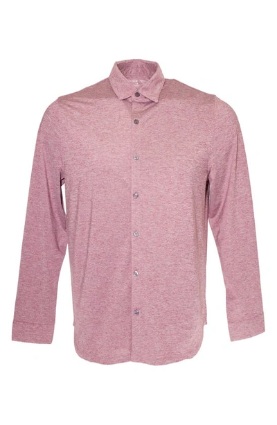 Zachary Prell Bill Stretch Knit Button-up Shirt In Red