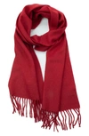 Portolano Fringe Trim Cashmere Scarf In Ashton Red