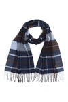 Hickey Freeman Cashmere Plaid Scarf In Navy