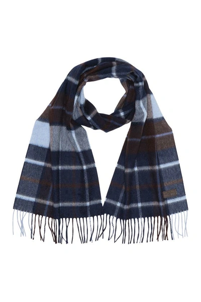 Hickey Freeman Cashmere Plaid Scarf In Navy