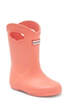 Hunter Kids' First Classic Waterproof Rain Boot In Sun-cup Orange