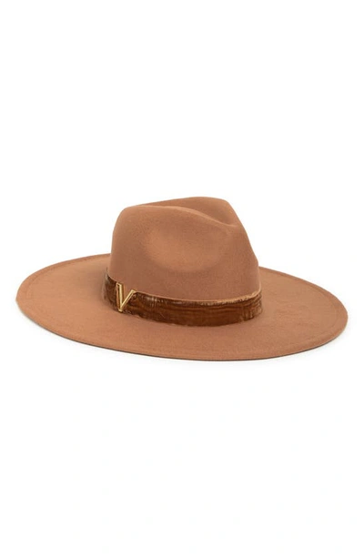Vince Camuto Oversized Panama Hat In Pecan